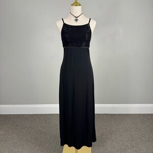 90s black maxi dress